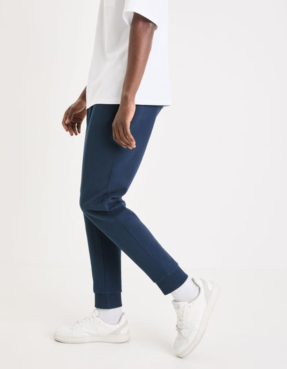 Regular Cotton Blend Jogging Pants_GOPIQUET_NAVY_05