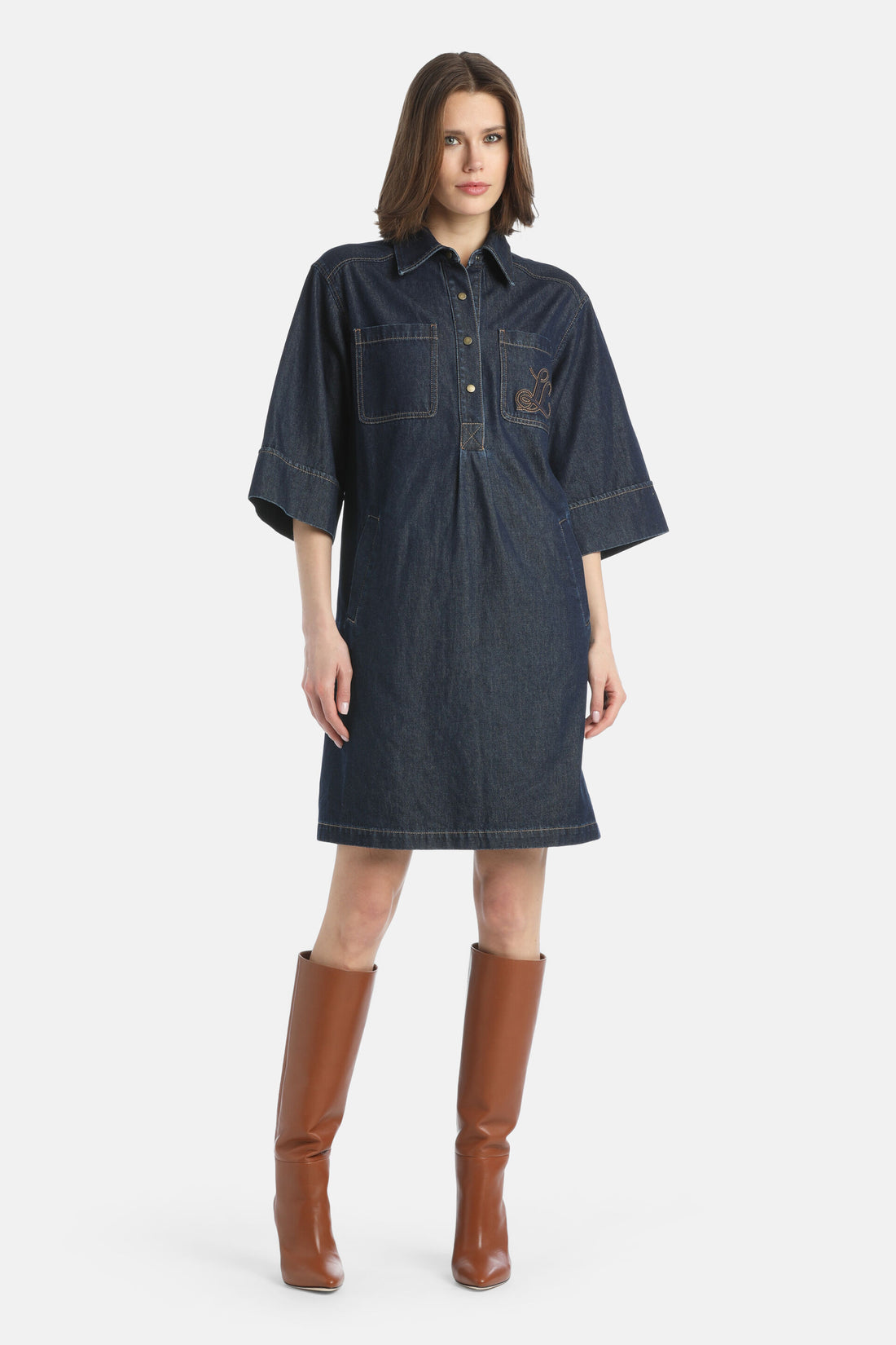 Luisa Spagnoli_Blu_Goria - Denim Minidress_GORIA_1232_02