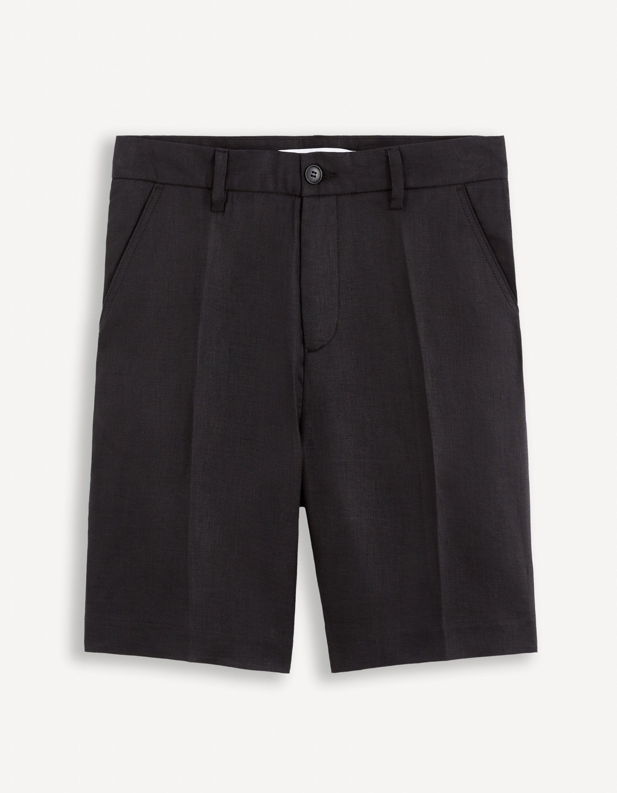 Linen Bermuda Shorts_GOSUITBM_BLACK_01