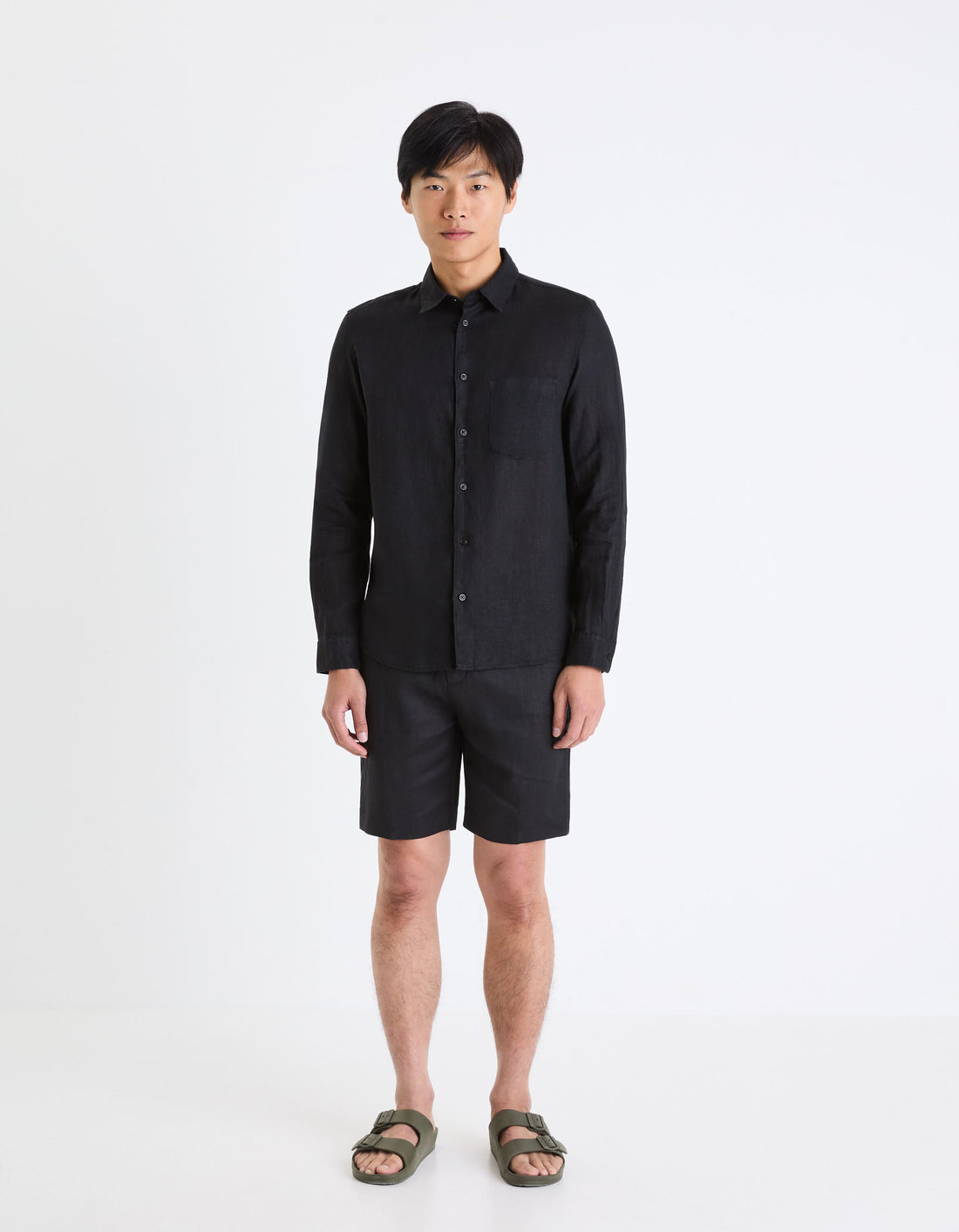 Linen Bermuda Shorts_GOSUITBM_BLACK_02