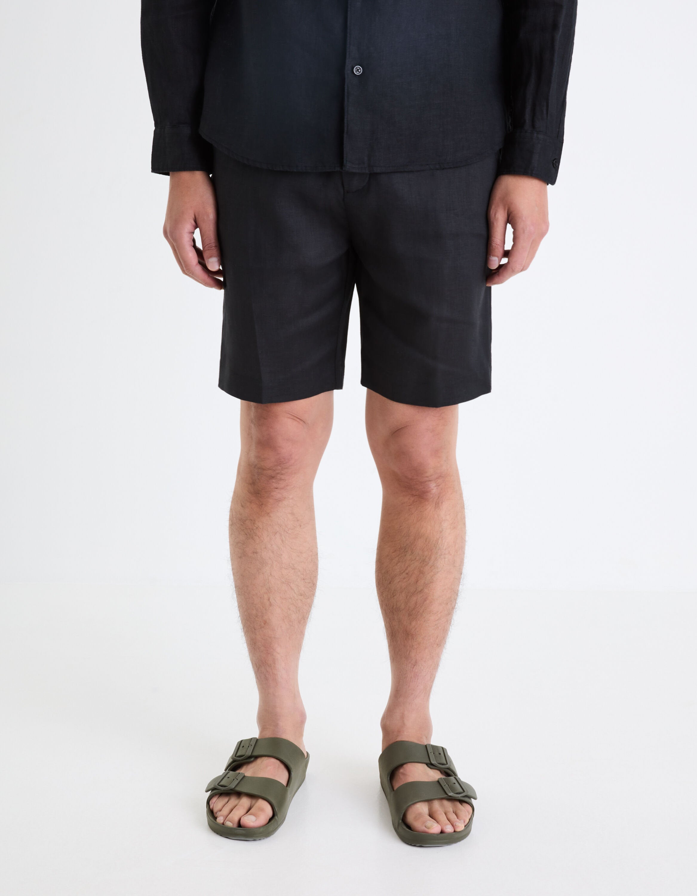 Linen Bermuda Shorts_GOSUITBM_BLACK_03