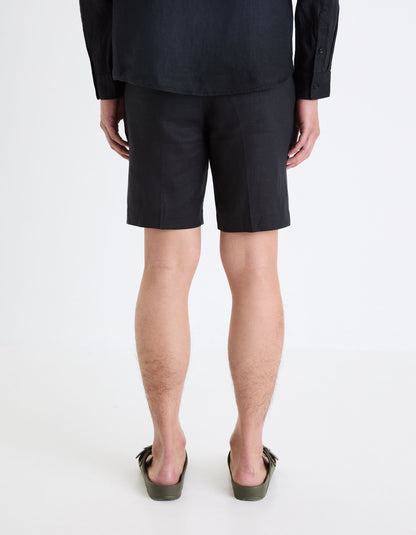 Linen Bermuda Shorts_GOSUITBM_BLACK_04