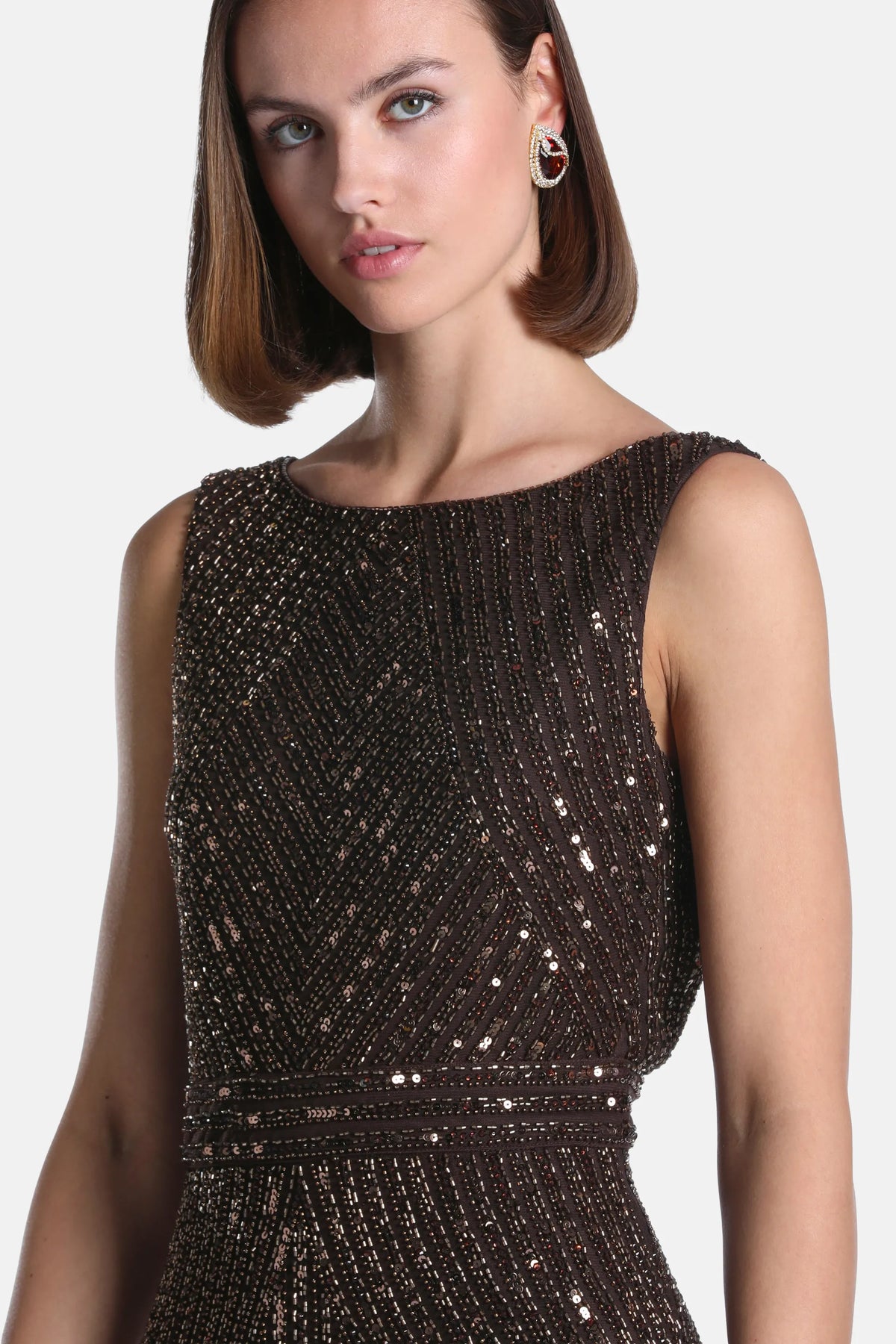 Luisa Spagnoli Gianduia Women Gradis Elegant Maxi Dress with AppliquŽs SKU: GRADIS_0966 Image 03