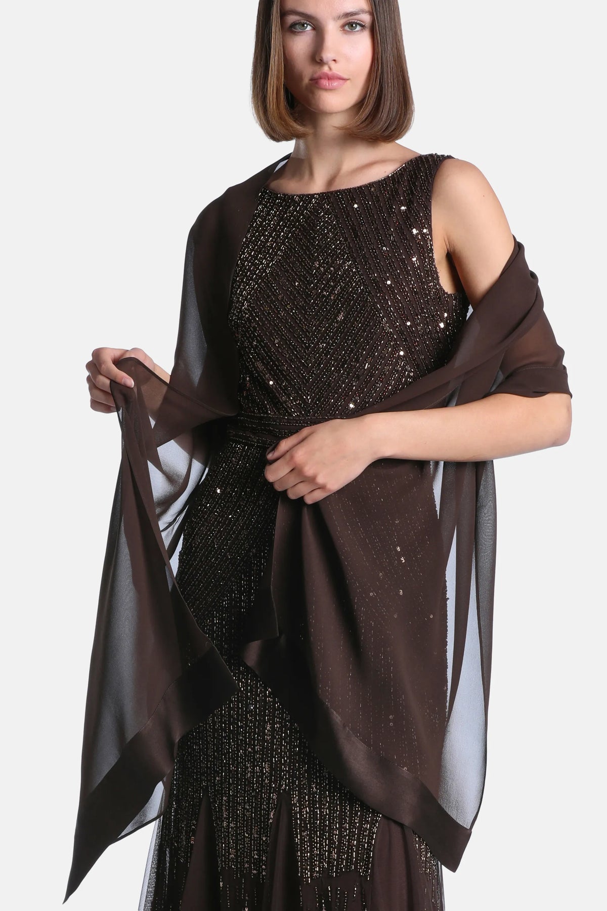 Luisa Spagnoli Gianduia Women Gradis Elegant Maxi Dress with AppliquŽs SKU: GRADIS_0966 Image 05