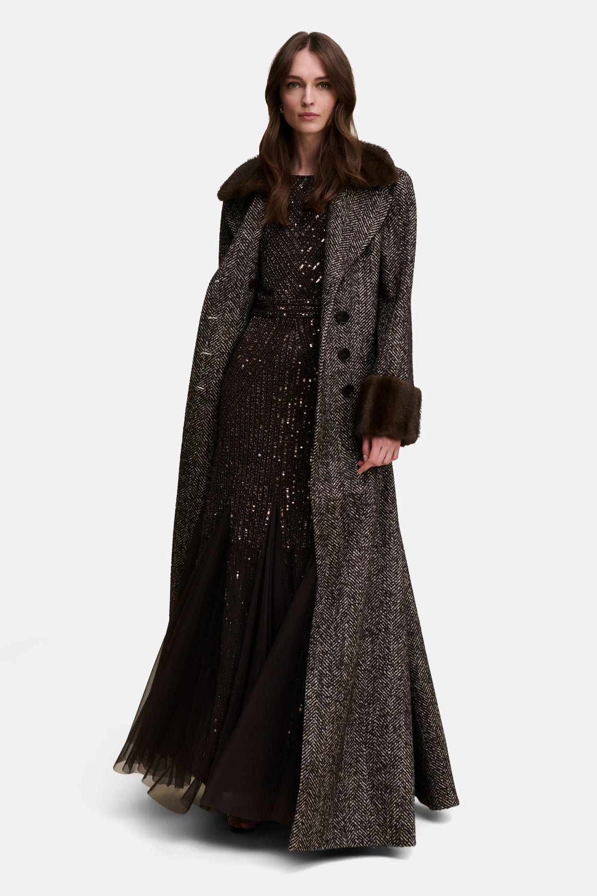 Luisa Spagnoli Gianduia Women Gradis Elegant Maxi Dress with AppliquŽs SKU: GRADIS_0966 Image 06