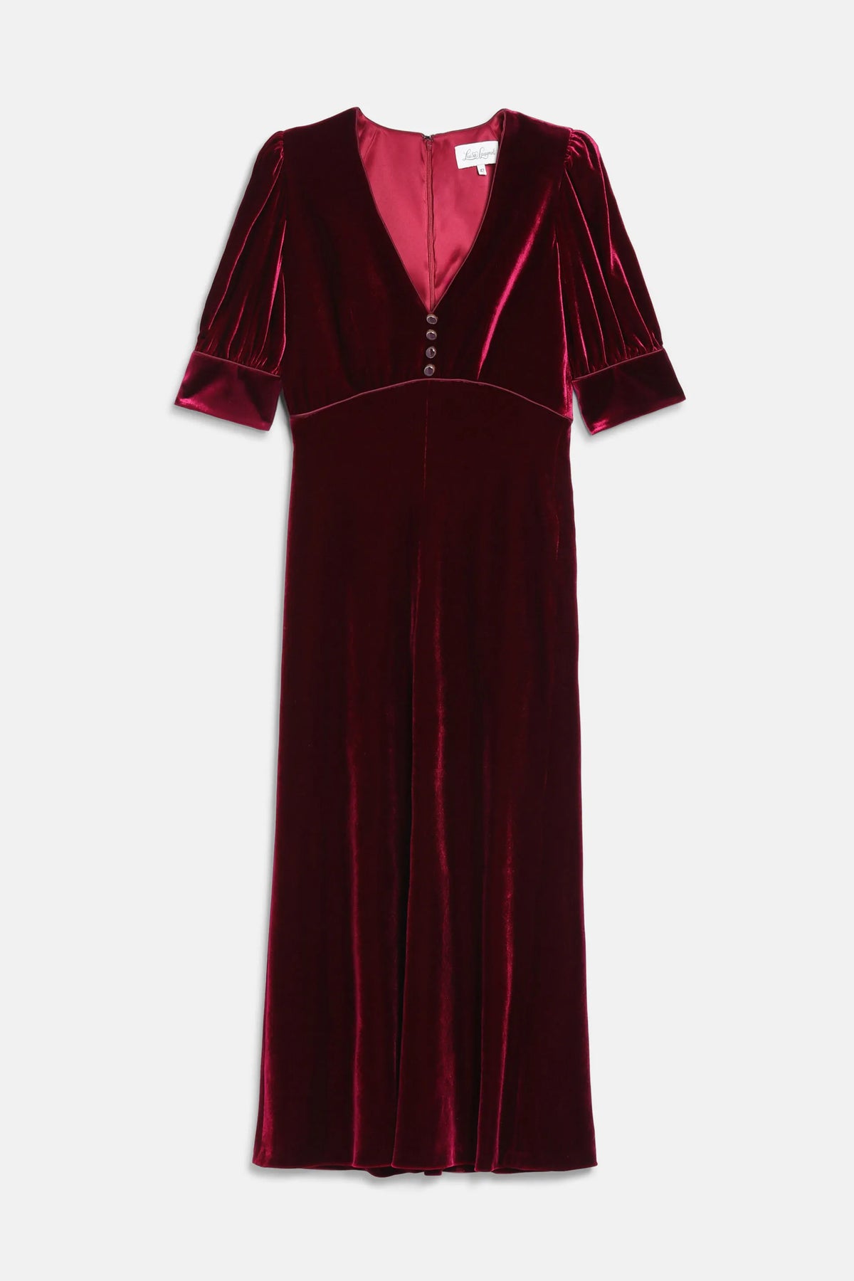 Luisa Spagnoli Rubino Women Gray - Elegant Silk and Viscose Velvet Midi Dress SKU: GRAY_2446 Image 05
