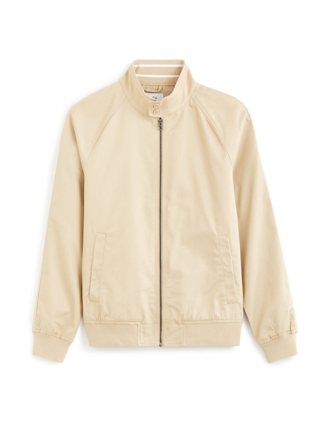 Buttoned High Collar Jacket - Beige_01