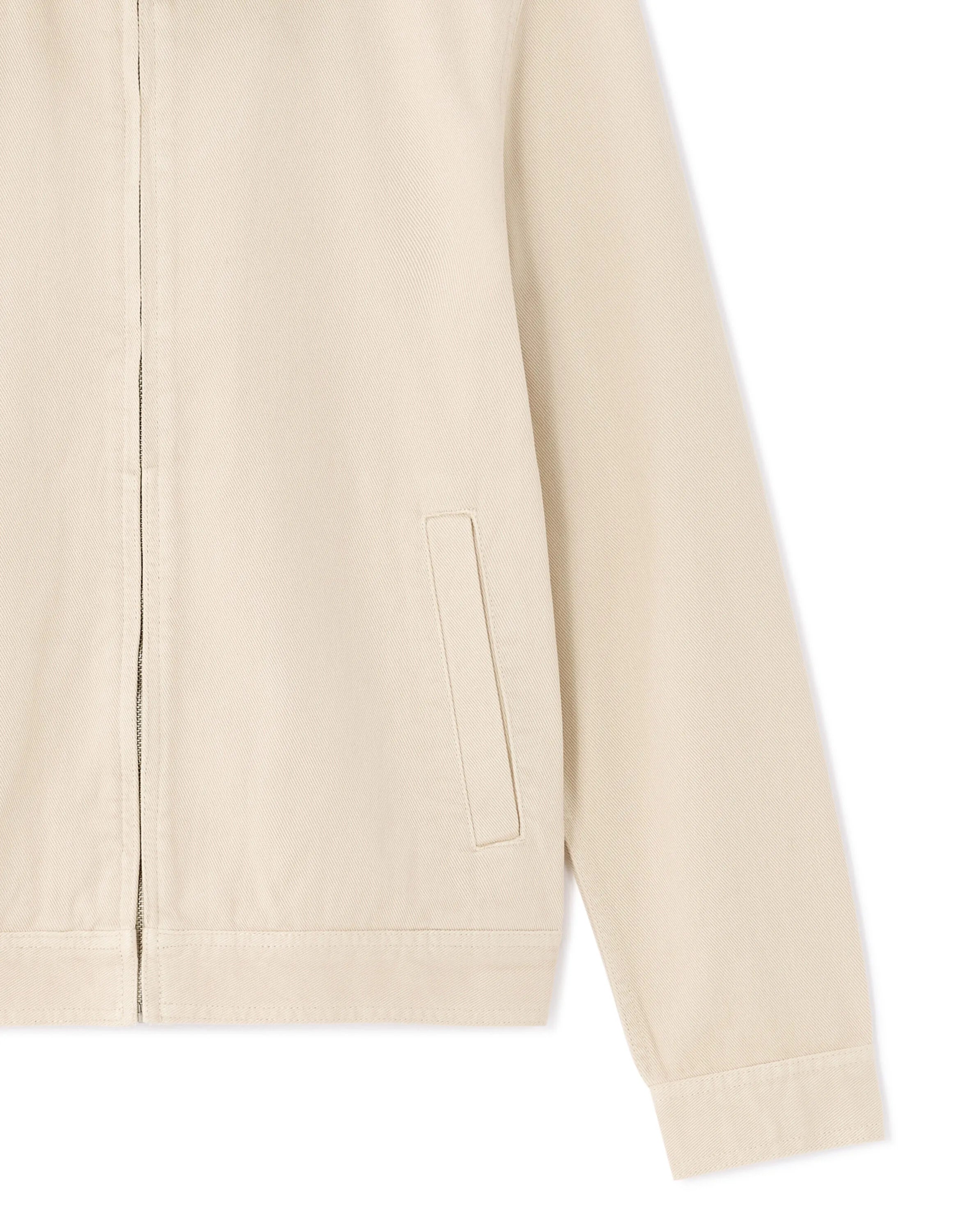 Celio_Ecru_100% Cotton Zipped Jacket with Shirt Collar_GUDEAN_ECRU_06