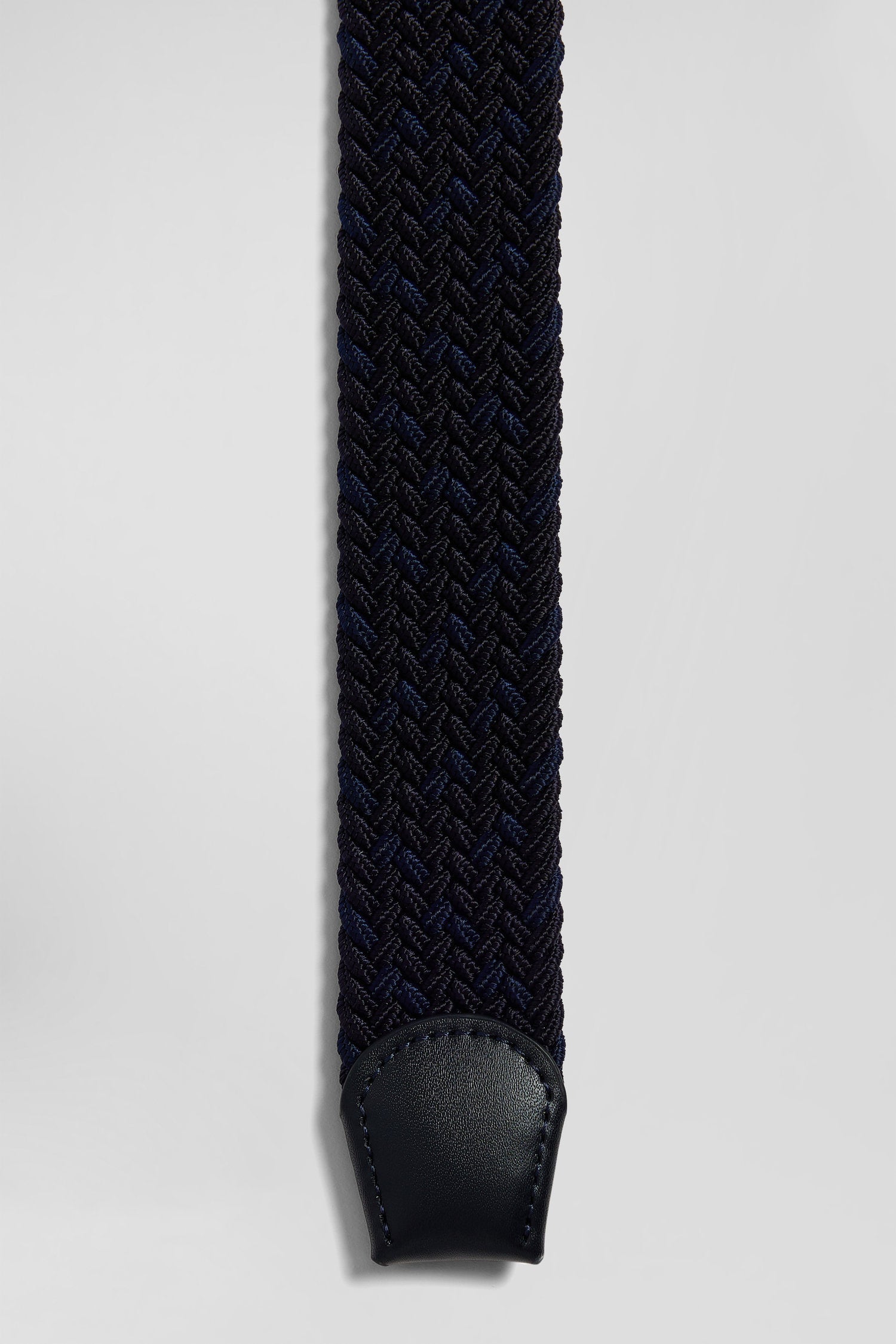 Navy Blue Braided Belt with Silver Metal Buckle_H24ACTCE0005_BLF_04