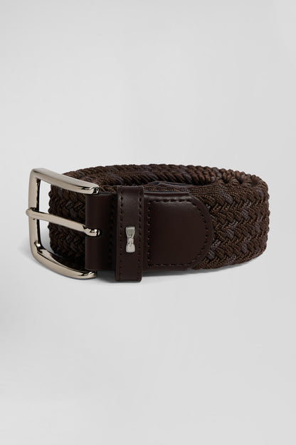 Brown Braided Belt with Silver Metal Buckle_H24ACTCE0005_MAF1_02