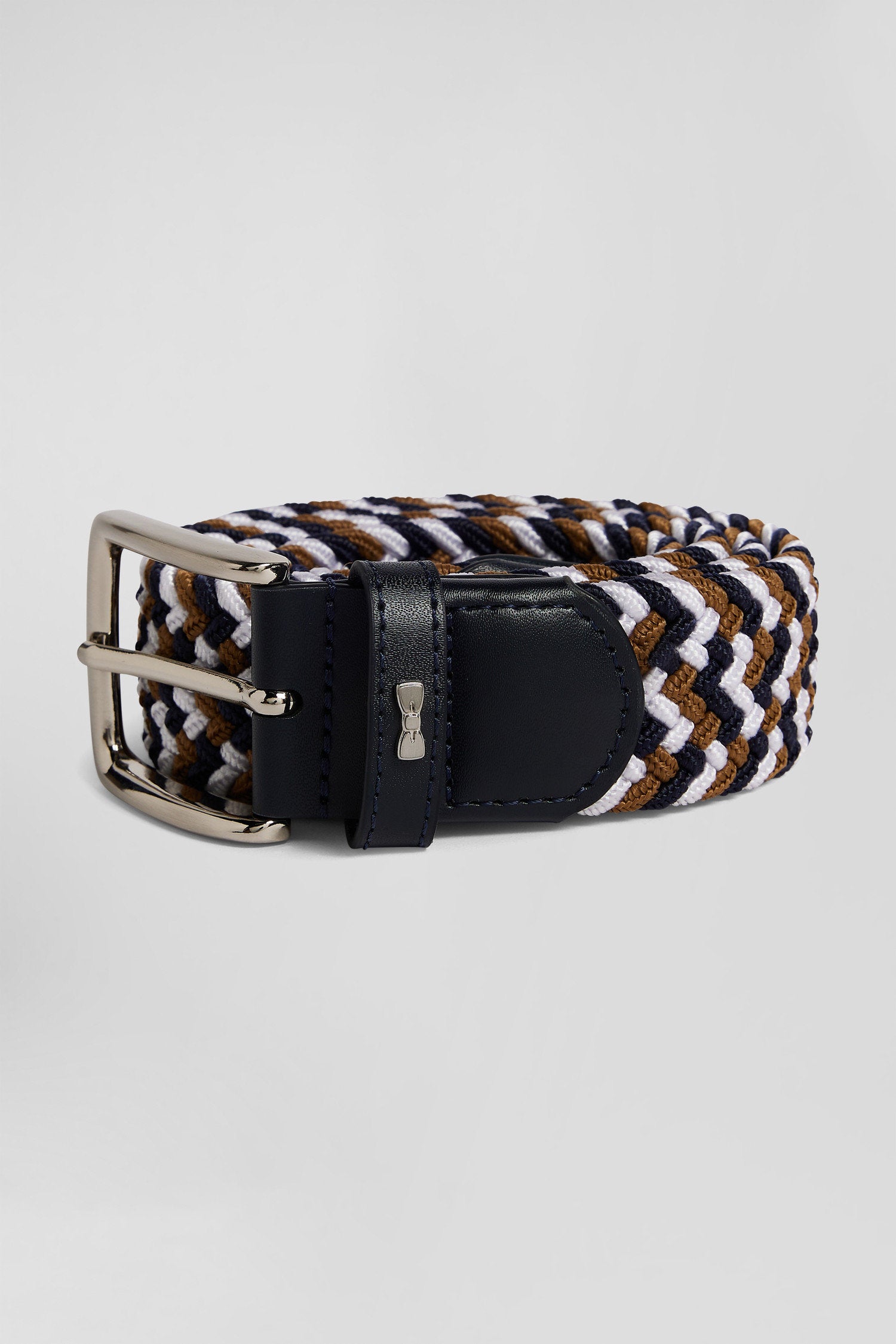 Brown Rubber Stretch Braided Belt with Silver Metal Buckle_H24ACTCE0006_BEF4_02