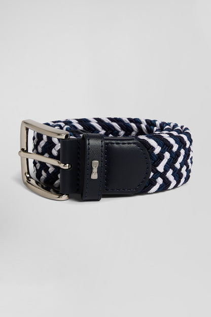 Blue Rubber Stretch Braided Belt with Silver Metal Buckle_H24ACTCE0006_BLF7_02