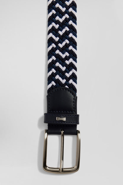 Blue Rubber Stretch Braided Belt with Silver Metal Buckle_H24ACTCE0006_BLF7_03