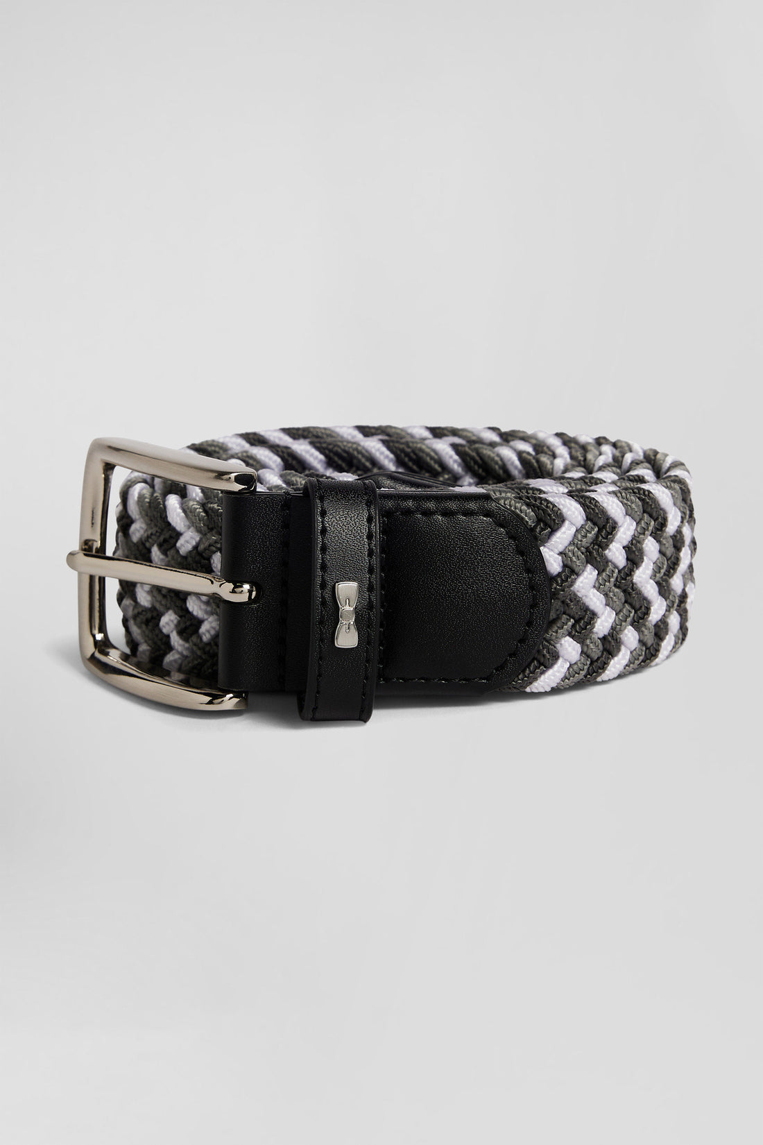 Grey Rubber Stretch Braided Belt with Silver Metal Buckle_H24ACTCE0006_GRM_02