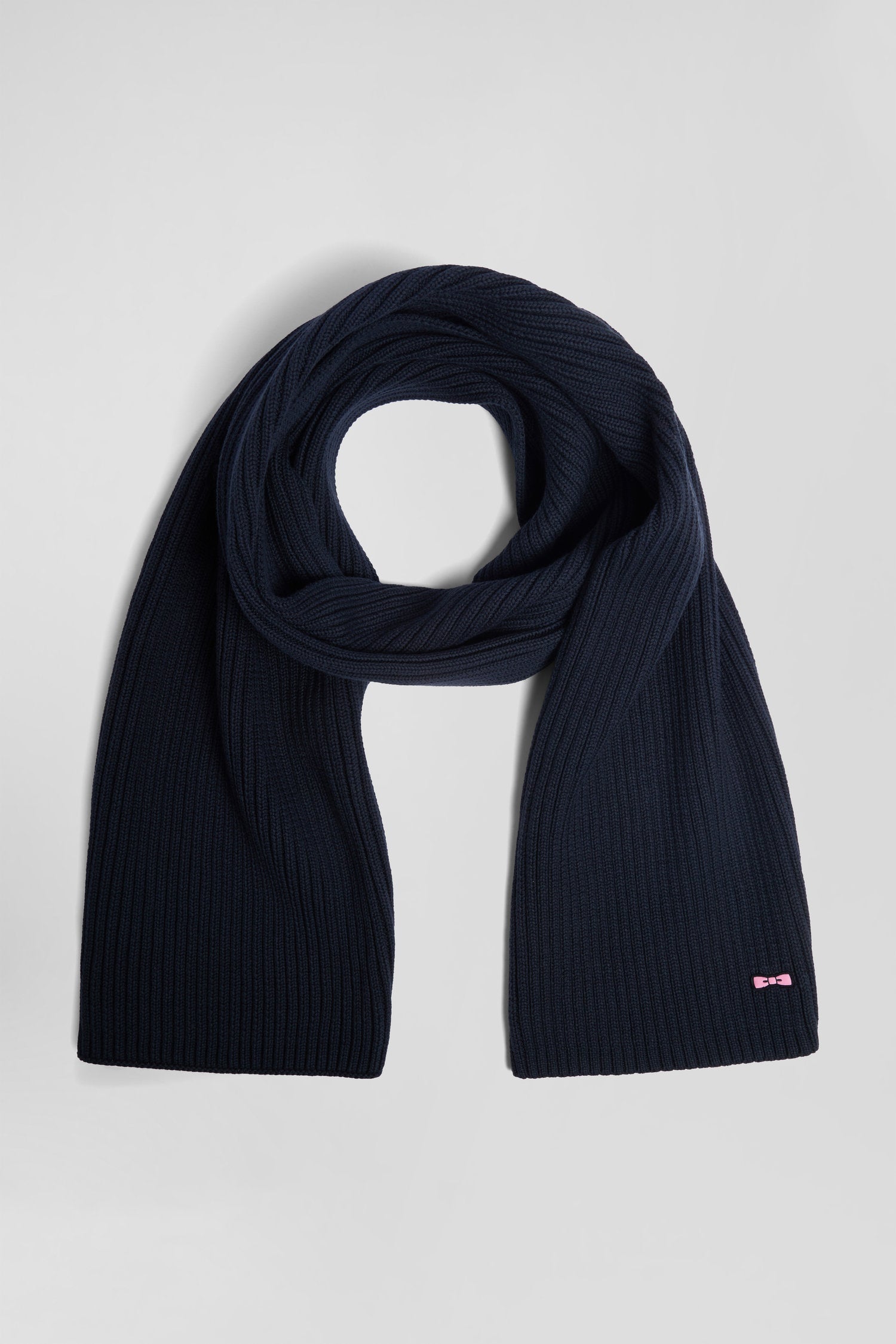 Navy Blue Plain Cotton Scarf_H24ACTEC0001_BLF_02