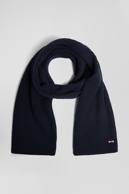 Navy Blue Plain Cotton Scarf_H24ACTEC0001_BLF_02