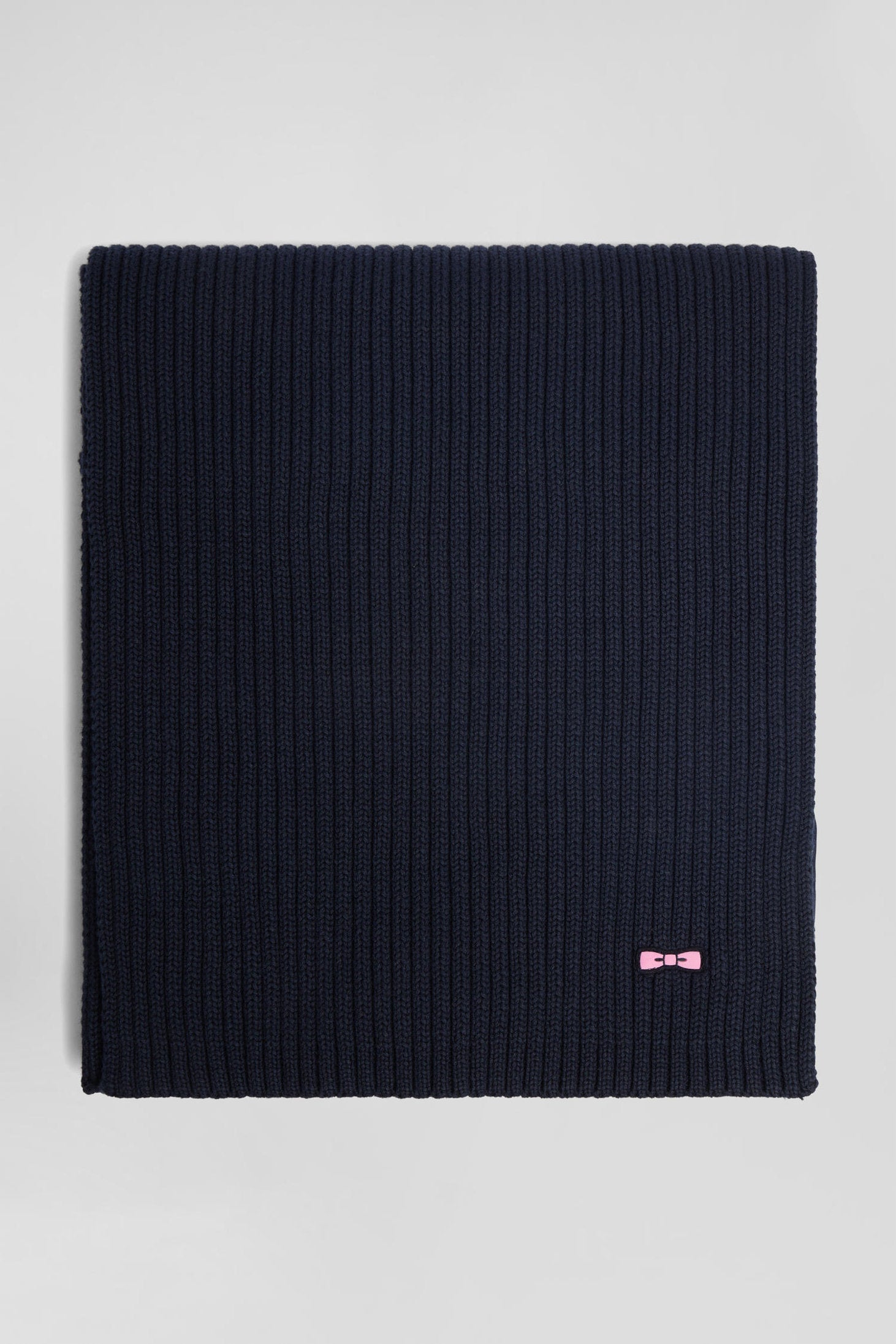 Navy Blue Plain Cotton Scarf_H24ACTEC0001_BLF_03