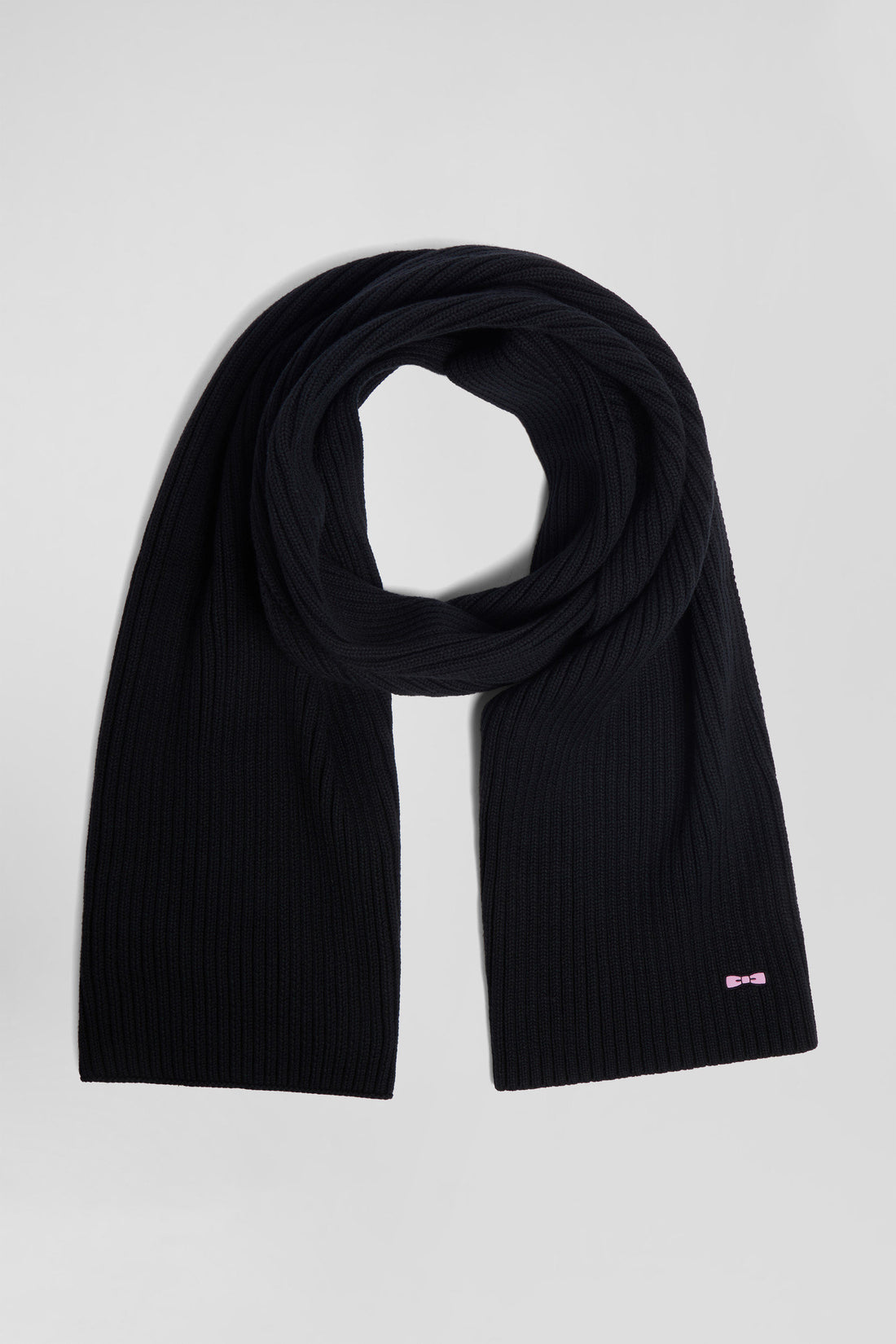 Black Plain Cotton Scarf_H24ACTEC0001_NO_02