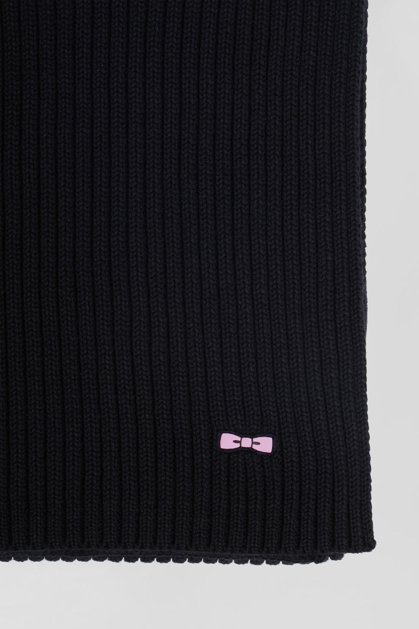 Black Plain Cotton Scarf_H24ACTEC0001_NO_04