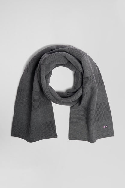 Anthracite Grey Striped Cotton Scarf_H24ACTEC0003_GRF_02