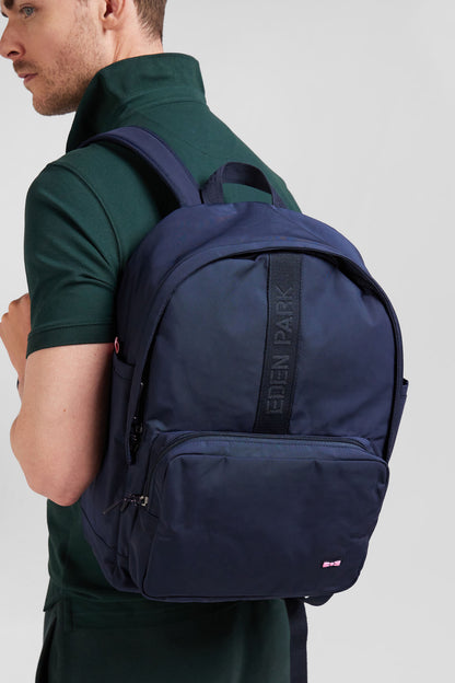 Plain Navy Blue Backpack With Eden Park Lettering_01