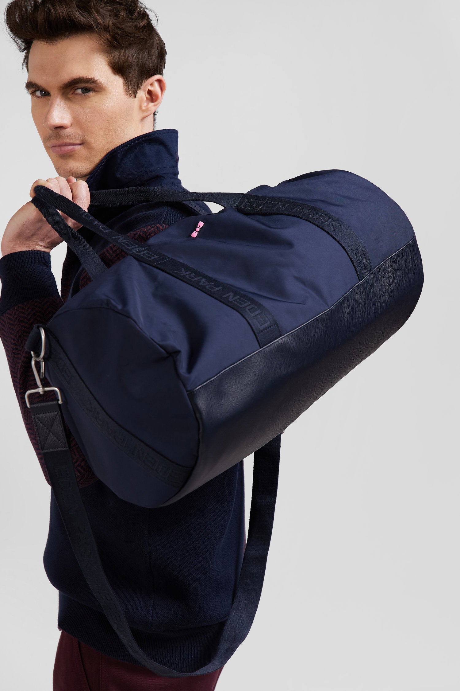 Navy Blue Sports Duffle Bag_01