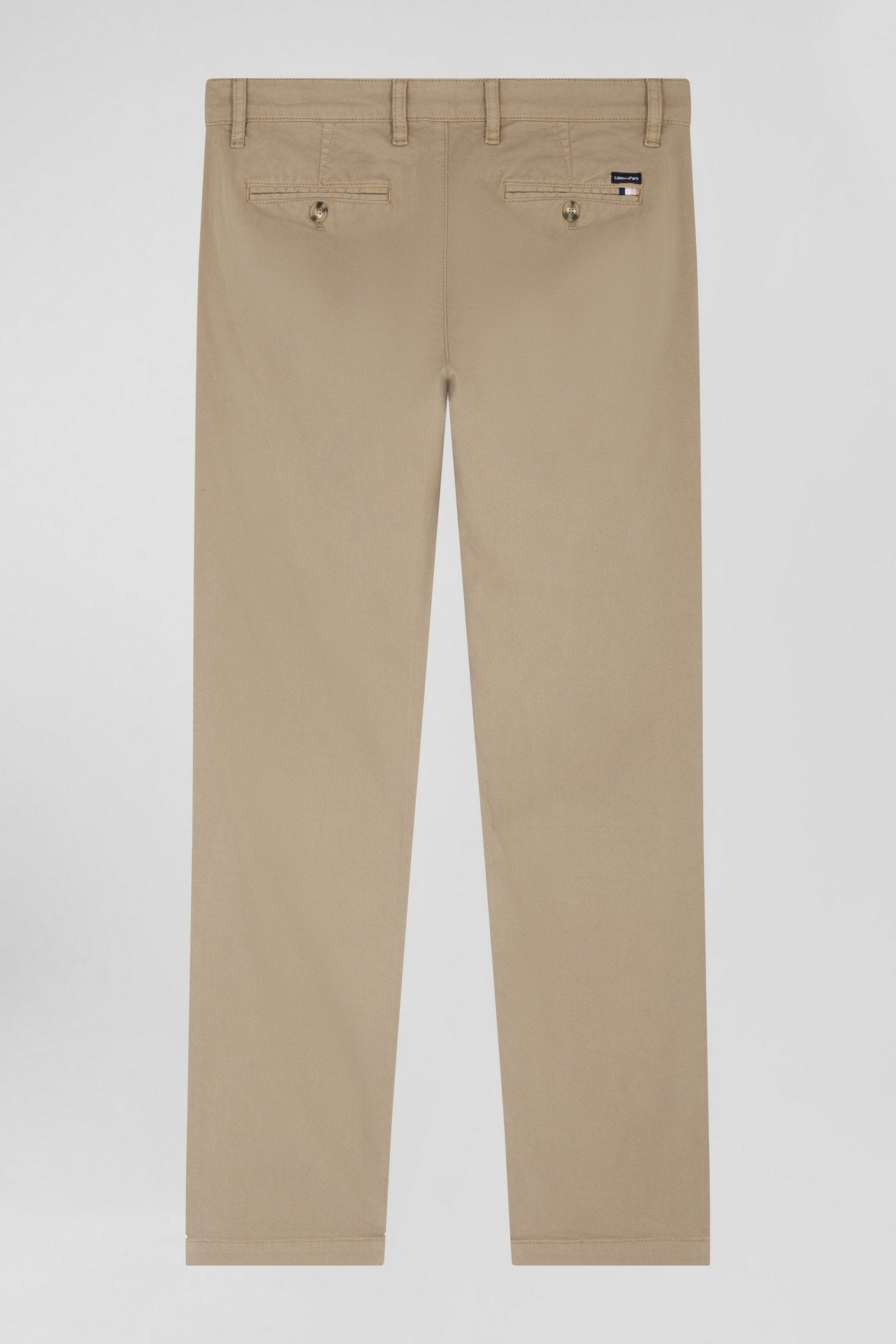 Regular Beige Chino Trousers In Stretch Cotton Gabardine_05