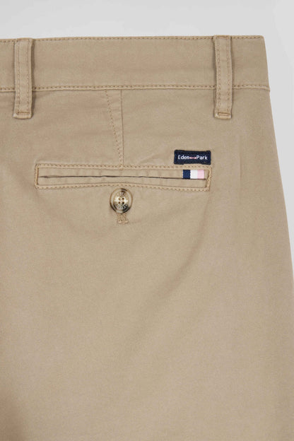 Regular Beige Chino Trousers In Stretch Cotton Gabardine_08