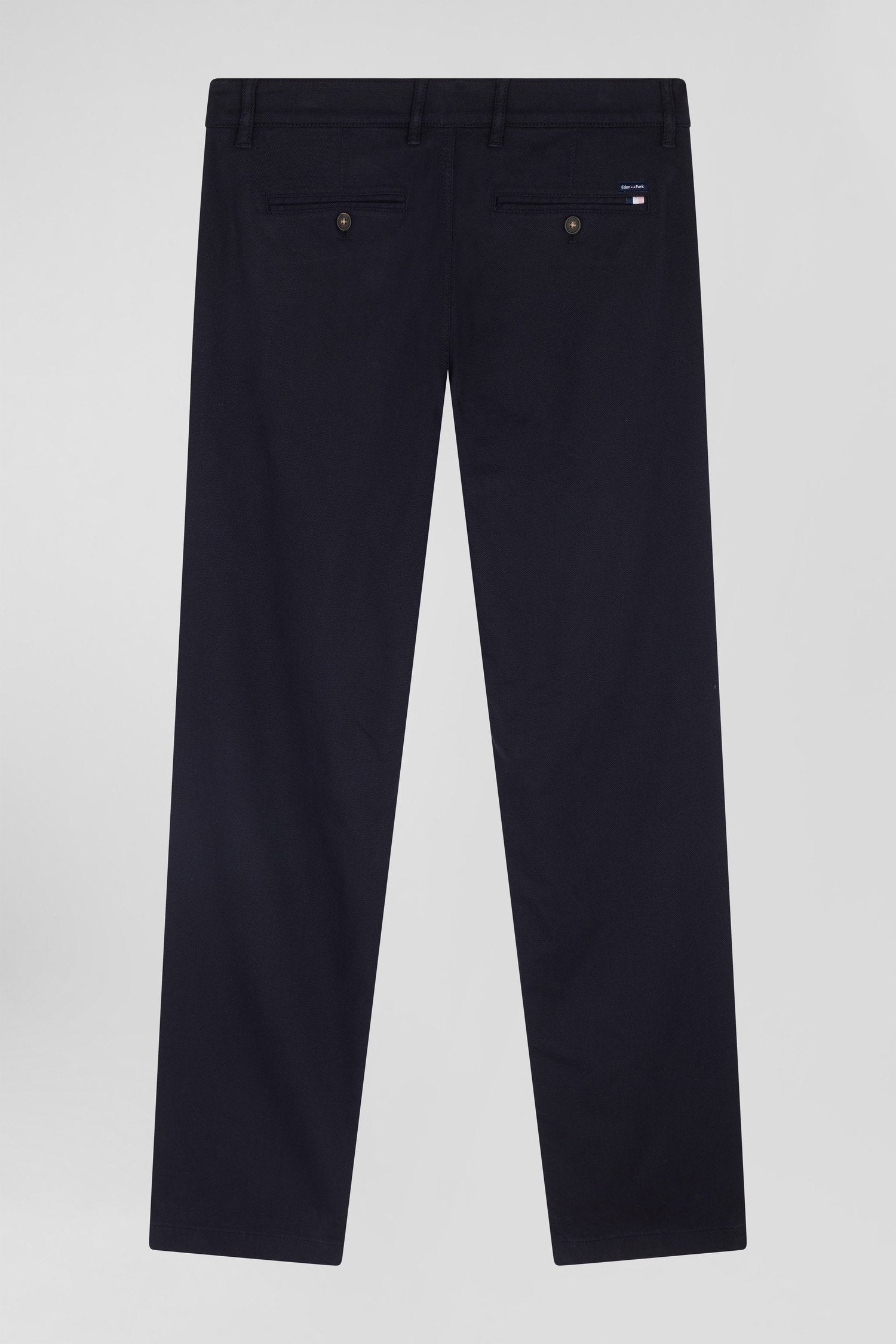 Regular Navy Blue Stretch Cotton PiquŽ and Modal Chino Trousers_H24BAS0C0005_BLF_05