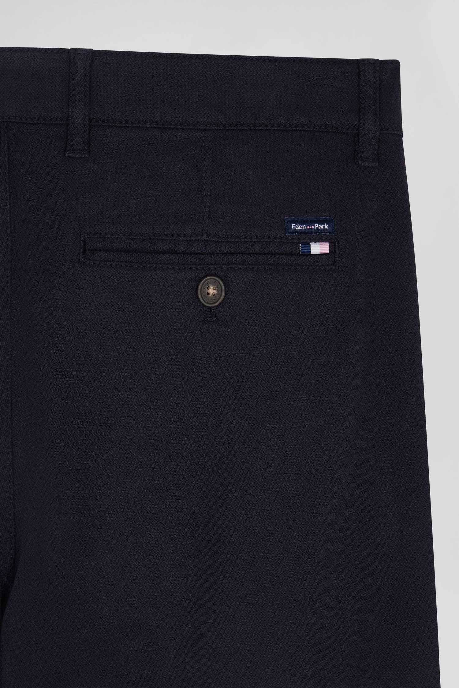 Regular Navy Blue Stretch Cotton PiquŽ and Modal Chino Trousers_H24BAS0C0005_BLF_08