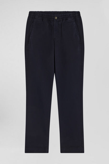 Regular Navy Blue Stretch Cotton Chino Trousers_03