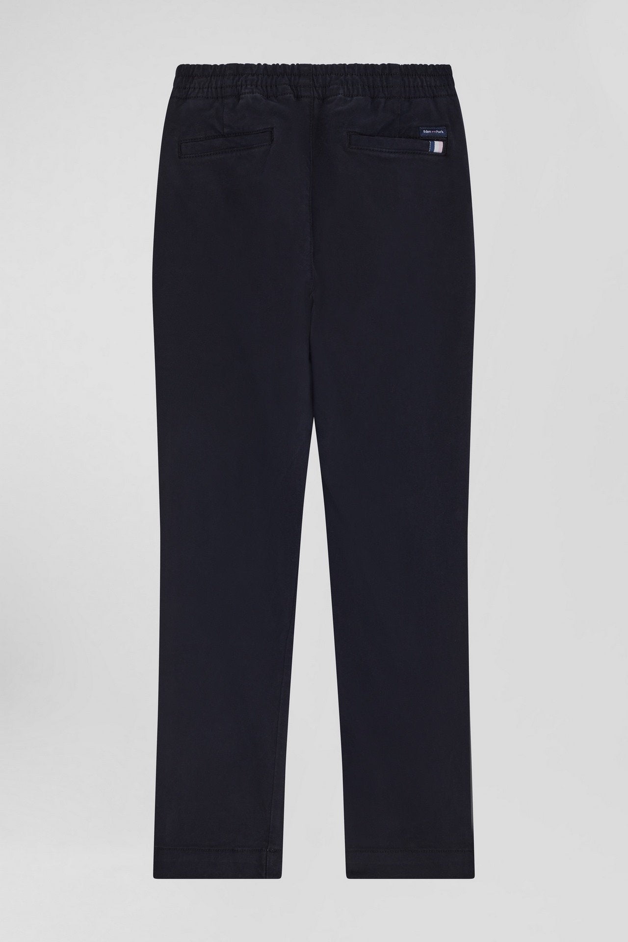 Regular Navy Blue Stretch Cotton Chino Trousers_05