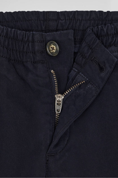 Regular Navy Blue Stretch Cotton Chino Trousers_06