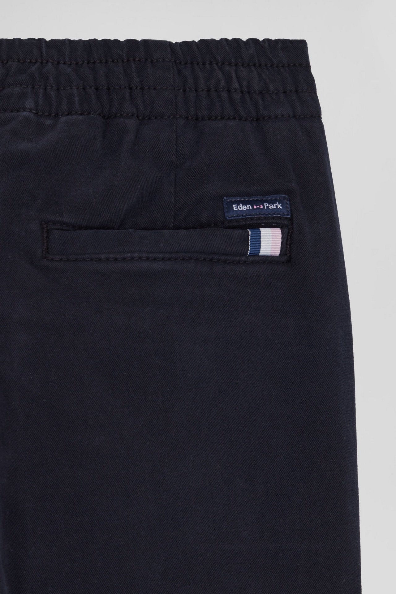 Regular Navy Blue Stretch Cotton Chino Trousers_08