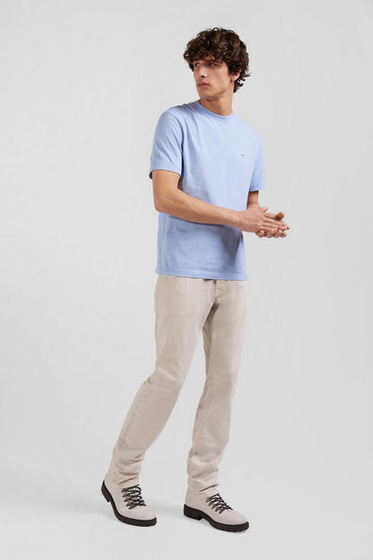 Regular Ecru Stretch Cotton 5-Pocket Trousers_04