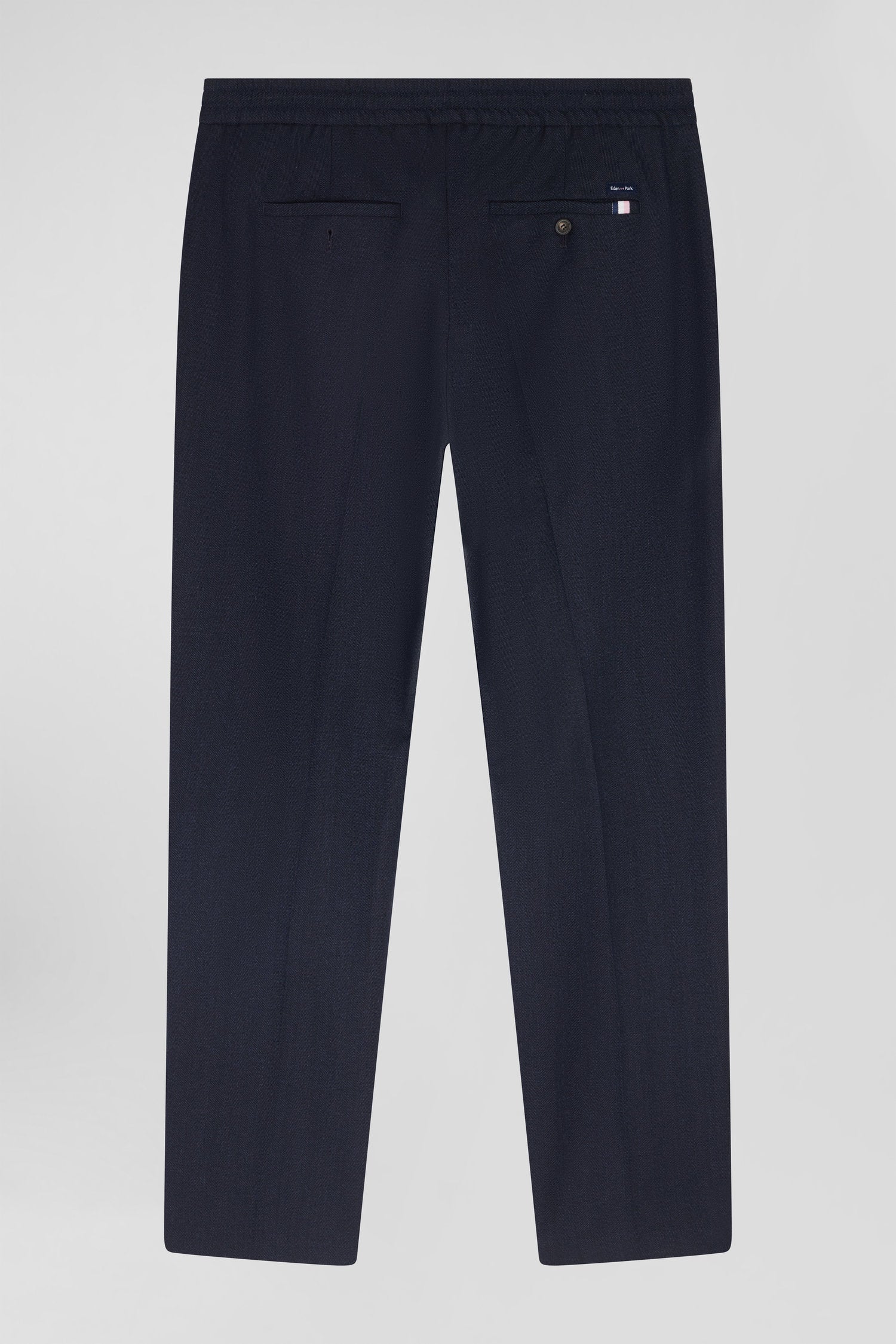 Modern Navy Blue Elastic Waist Trousers_H24BASPA0007_BLF_05