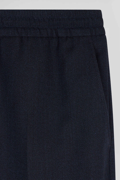 Modern Navy Blue Elastic Waist Trousers_H24BASPA0007_BLF_06