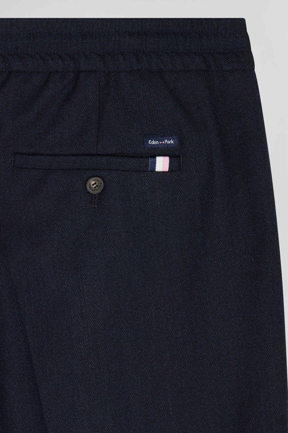 Modern Navy Blue Elastic Waist Trousers_H24BASPA0007_BLF_07