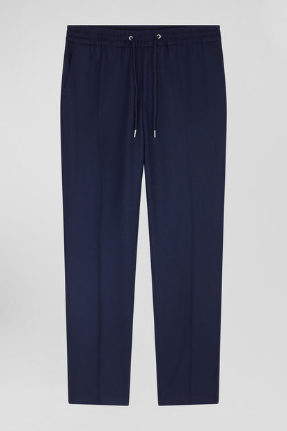 Modern Navy Blue Elastic Waist Trousers_H24BASPA0008_BLF_03