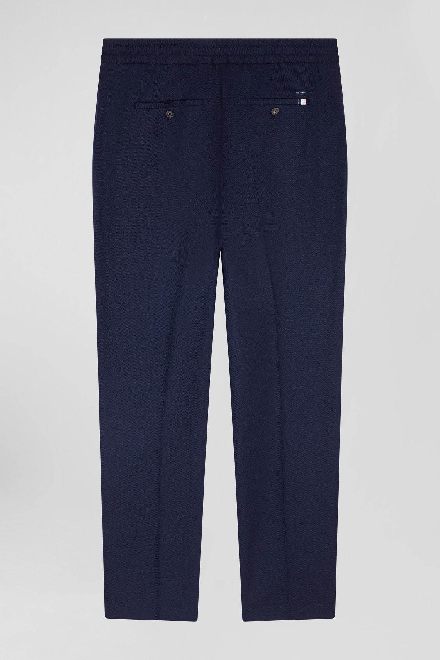 Modern Navy Blue Elastic Waist Trousers_H24BASPA0008_BLF_05