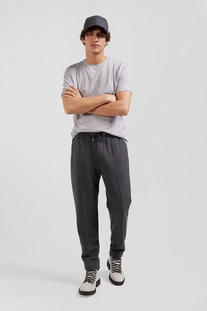 Modern Grey Elastic Waist Trousers_H24BASPA0008_GRM_01