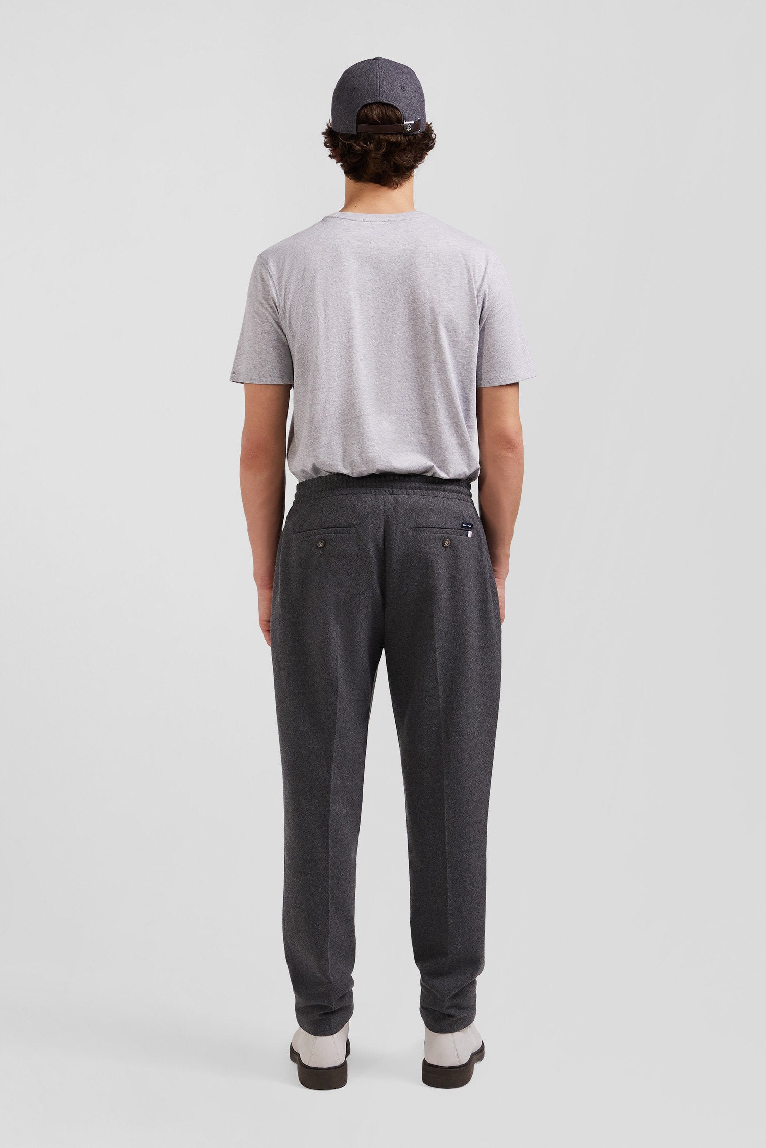 Modern Grey Elastic Waist Trousers_H24BASPA0008_GRM_04