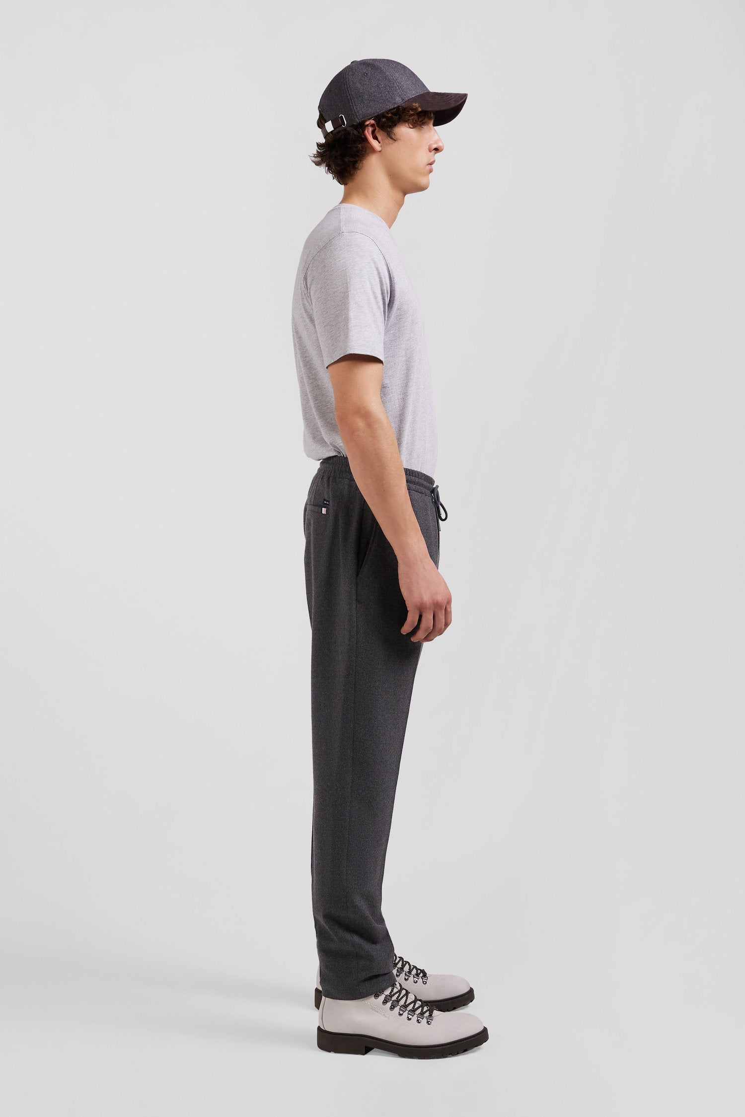 Modern Grey Elastic Waist Trousers_H24BASPA0008_GRM_09