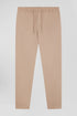 Modern Beige Stretch Cotton Elastic Waist Trousers_H24BASPA0017_BEC_01