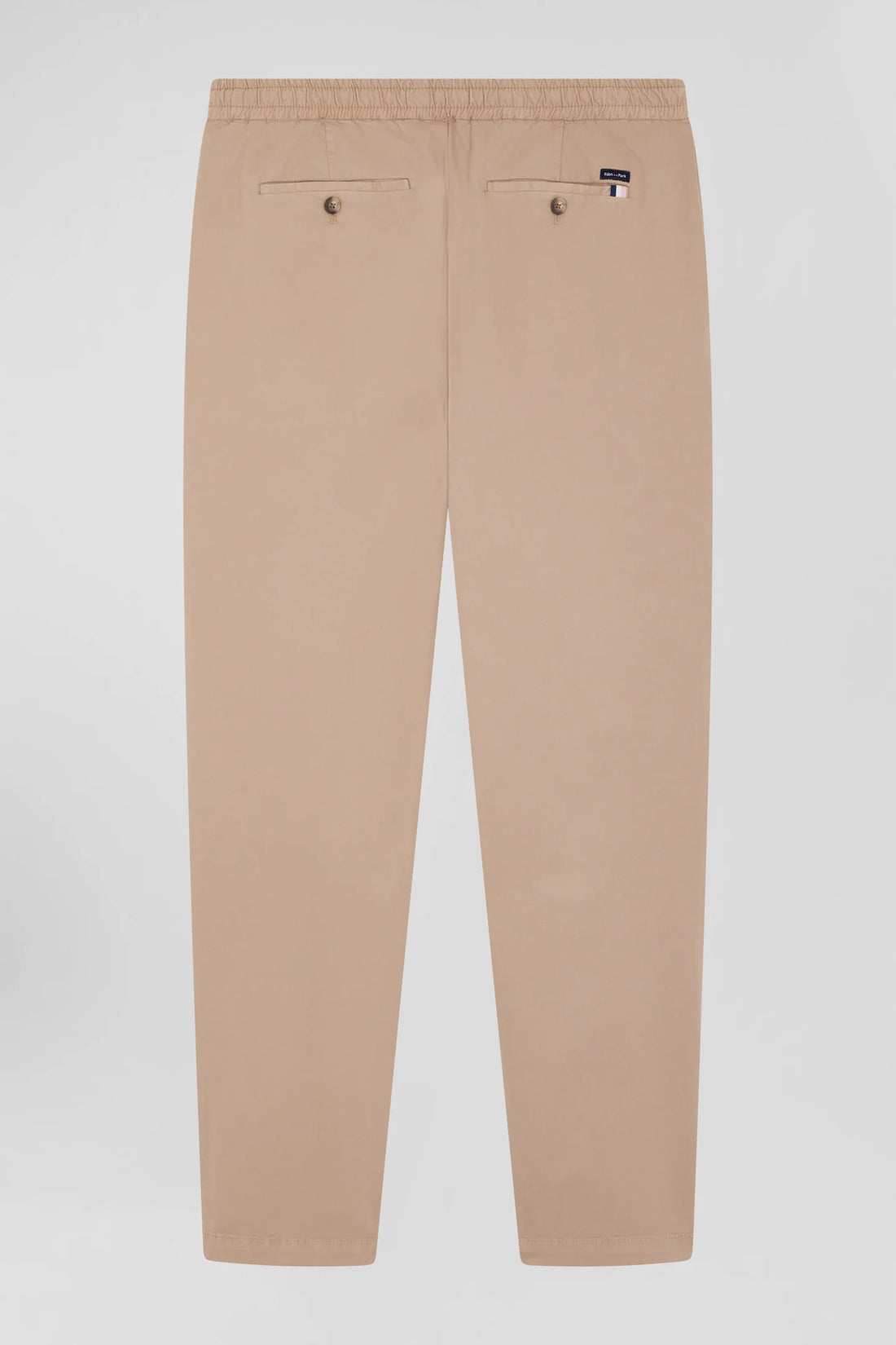 Modern Beige Stretch Cotton Elastic Waist Trousers_H24BASPA0017_BEC_02