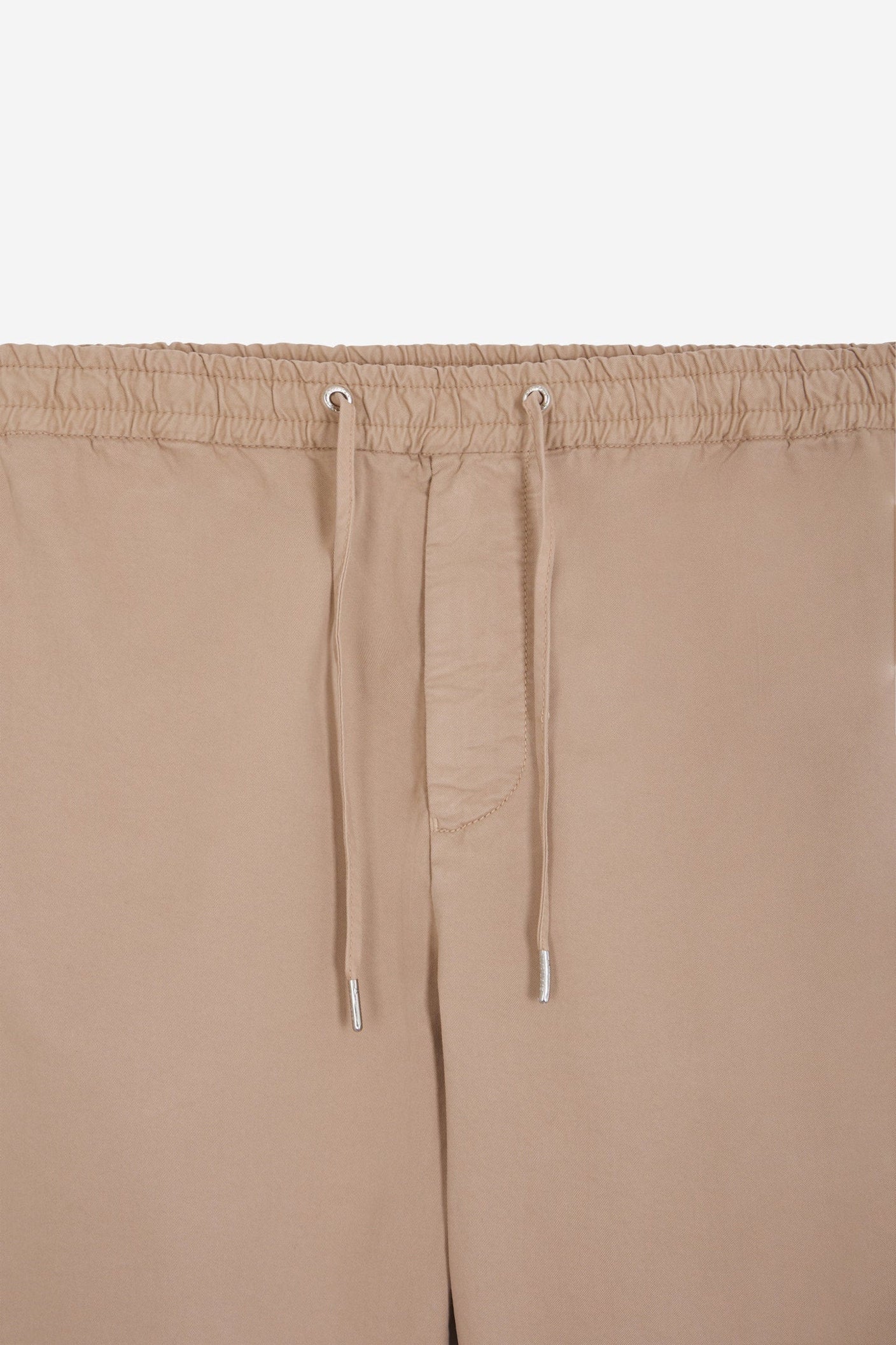 Modern Beige Stretch Cotton Elastic Waist Trousers_H24BASPA0017_BEC_03