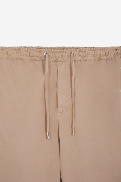 Modern Beige Stretch Cotton Elastic Waist Trousers_H24BASPA0017_BEC_03