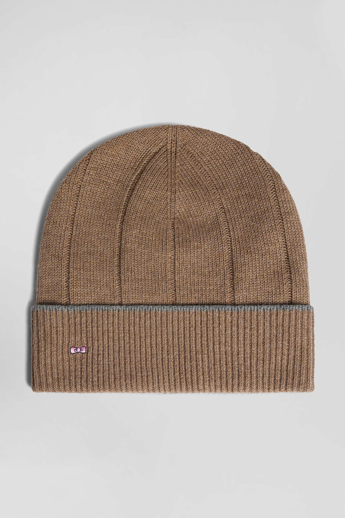 Brown Cotton And Cashmere Beanie With Contrasting Trim_02