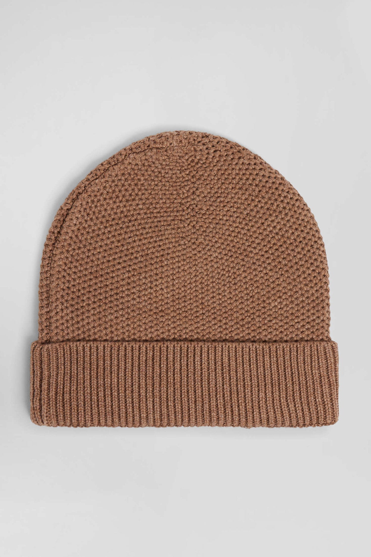 Plain Camel Cotton Beanie With Bow Tie Embroidery_03