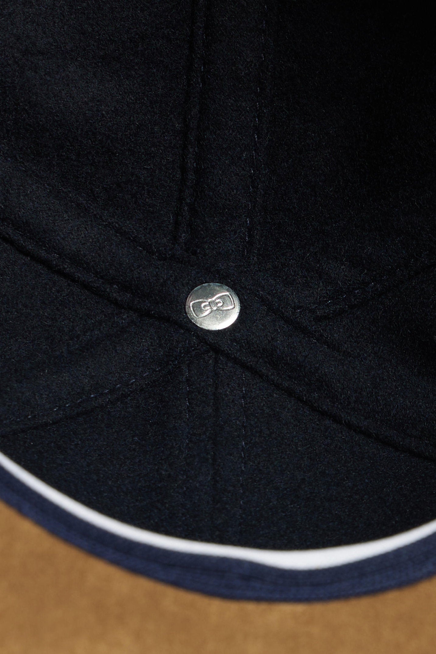 Navy Blue And Camel Wool Felt Cap_03